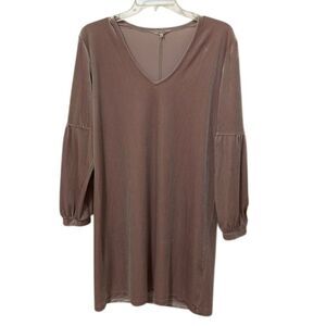 Madewell Wisteria Dove Velvet Balloon Sleeve Dress Womens Size Small Pullover